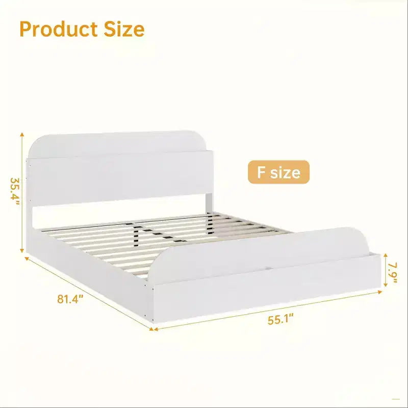 Cadre de lit. Lits en bois avec tête de lit de rangement et pied de lit surélevé. Lit plateforme bas pour chambre à coucher