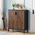 Lantine 5-Tier Shoe Cabinet with Doors for 20 Pairs, Free Standing Storage Organizer for Entryway, Closet, Living Room, Bedroom, Brown/Black