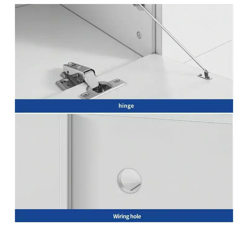 Meuble TV pour Téléviseur de 75 Pouces, Meuble TV LED Moderne pour Salon, Meuble de Divertissement avec Rangement, Console Média Laquée Brillante
