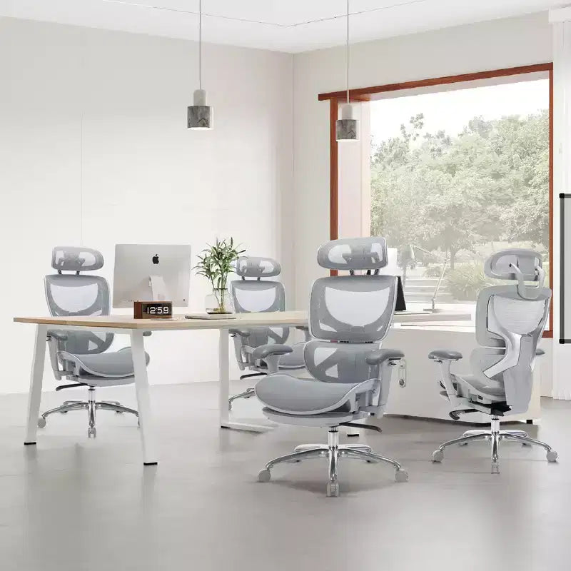 Chaise de bureau ergonomique en maille Ora Maison avec repose-pieds, soutien lombaire et accoudoirs 3D