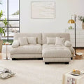 MAYEERTY Colud Couch 2 Seater Sofa with 2 Lumbar Pillows and 2 Throw Pillows for Living Room Light Coffee