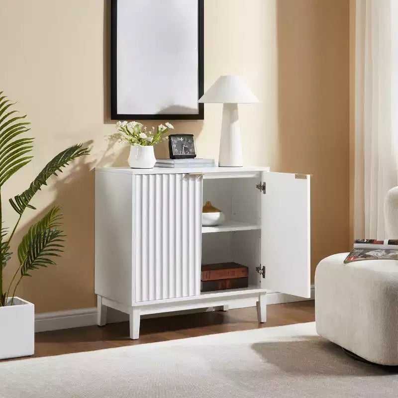 Buffet en bois avec étagère réglable, meuble de rangement pour bar à café, console d'entrée et armoire de rangement au sol - 31