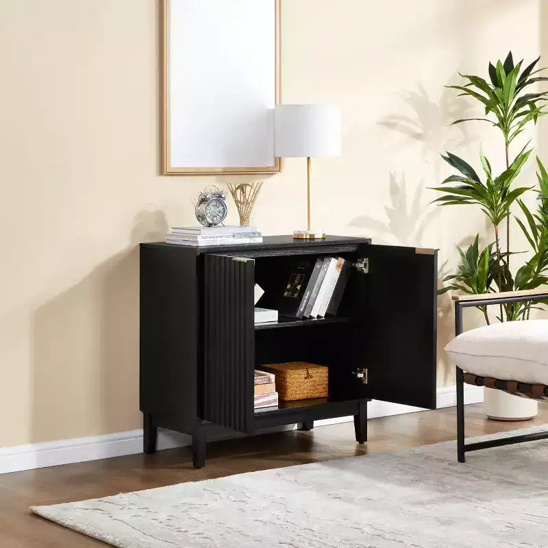 Buffet en bois avec étagère réglable, meuble de rangement pour bar à café, console d'entrée et armoire de rangement au sol - 31