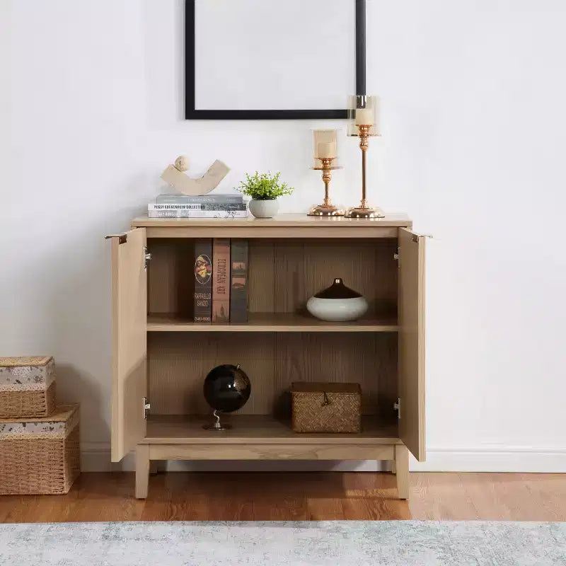 Buffet en bois avec étagère réglable, meuble de rangement pour bar à café, console d'entrée et armoire de rangement au sol - 31