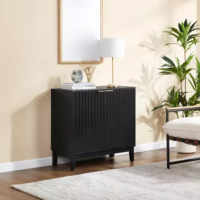 31 Sideboard Buffet Cabinet, Wooden Coffee Bar with Adjustable Shelf, Entryway Console Table and Floor Cupboard Storage Cabinet