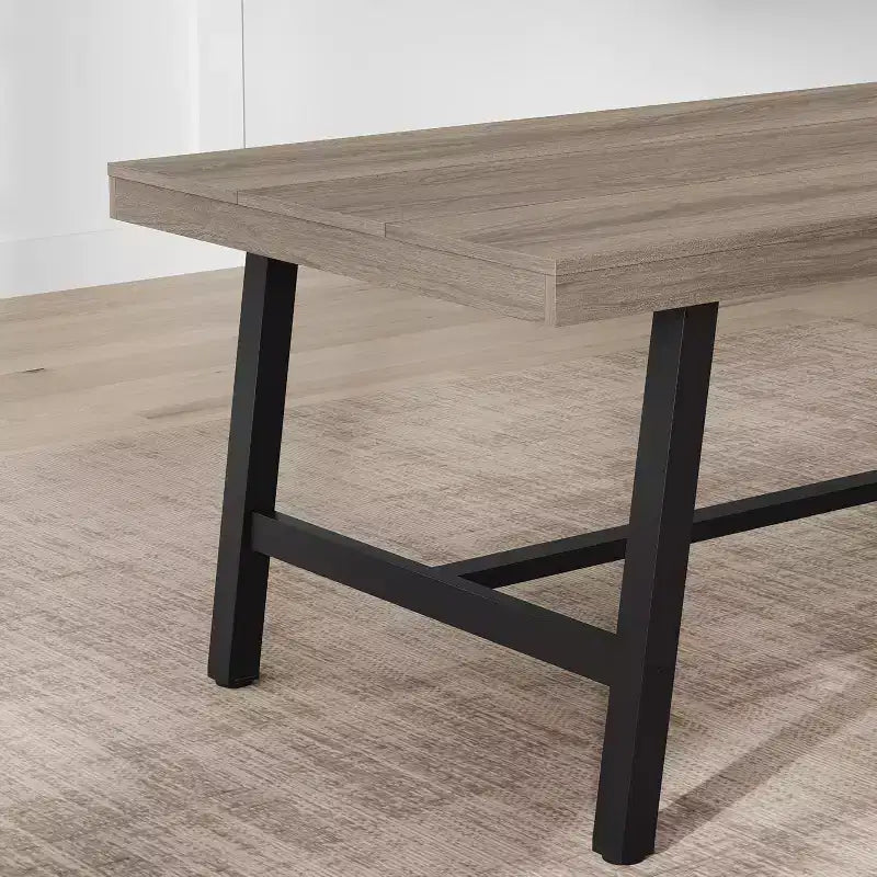 Table de Salle à Manger Industrielle GustoWave pour 4-6 Personnes - Table de Cuisine en Bois de 160 cm de Long avec Cadre Métallique Robuste et Finition Noire