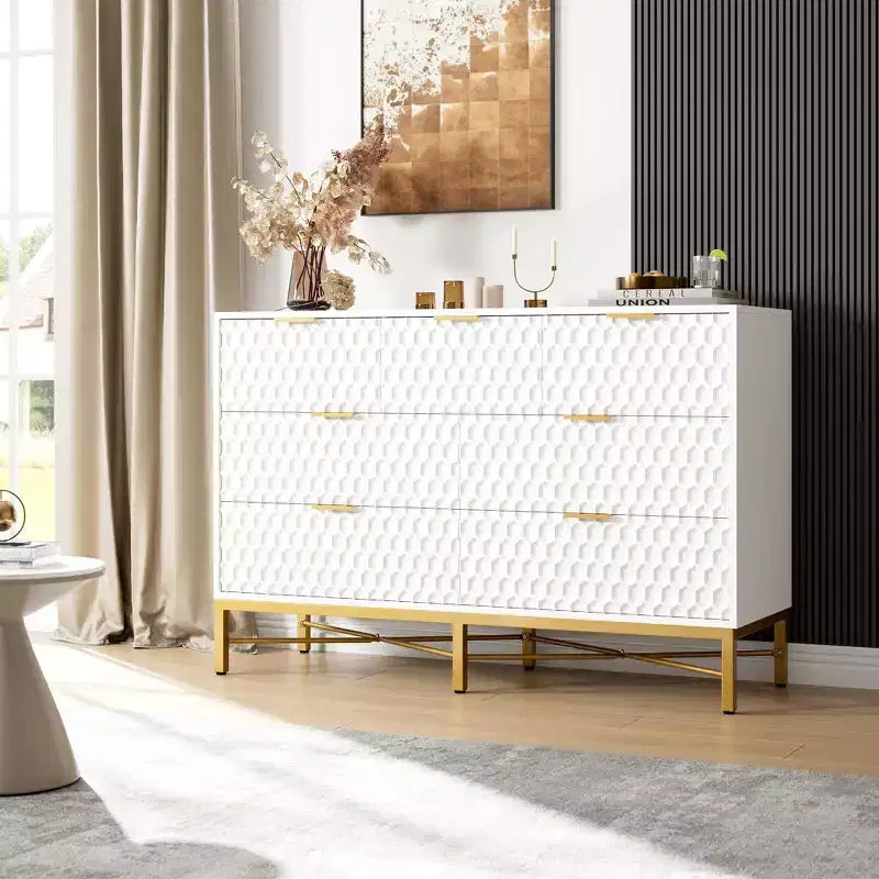 7-Drawer Dresser, Simply Modern Chest for Closet, White
