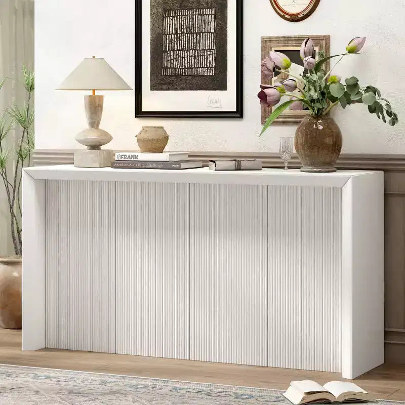 Console d'entrée moderne avec design ondulé, Table d'appoint pour couloir, salon ou bureau - Panipeachy
