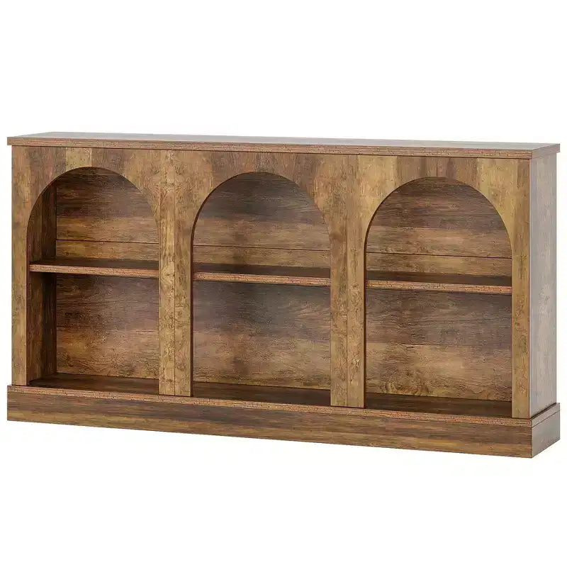 Console de table, table d'entrée de style rustique avec 3 niveaux de rangement
