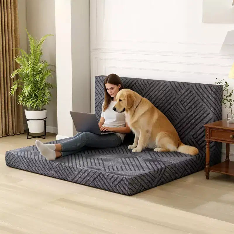 Dyonery 6 Matelas Pliant en Mousse à Mémoire de Forme à Trois Plis avec Sac de Rangement, Lit d'Appoint Portable pour Invités/Camping/Voyage/Yoga