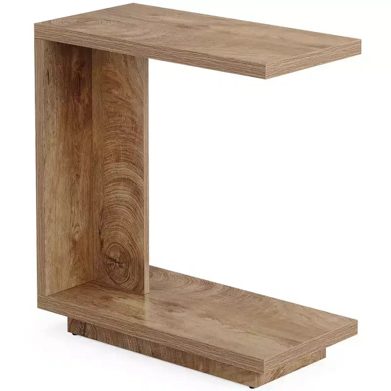 Table d'appoint en C, Table d'appoint en bois, Table de chevet