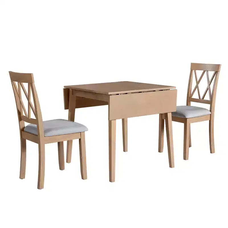 Ensemble de salle à manger 3 pièces GDF Studio Avery avec table de salle à manger à abattants et 2 chaises de salle à manger rembourrées