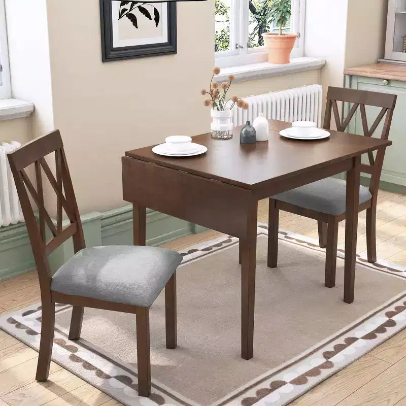 GDF Studio Avery 3 Piece Dining Set with Drop Leaf Dining Table and 2 Dining Upholstered Chairs