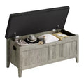 39.4 Wooden Storage Bench with Cushion,Flip-Top Entryway Shoe Bench & Living Room Chest, Easy Assembly, 260 lb Capacity, Safety Hinges