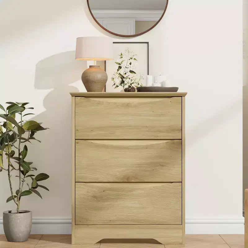 Commode en bois avec tiroirs, Armoire moderne haute avec rangement profond, Grande commode avec plateau large, pour Chambre, Salon, Bureau