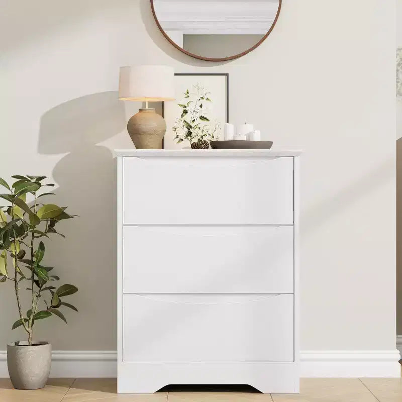 Commode en bois avec tiroirs, Armoire moderne haute avec rangement profond, Grande commode avec plateau large, pour Chambre, Salon, Bureau