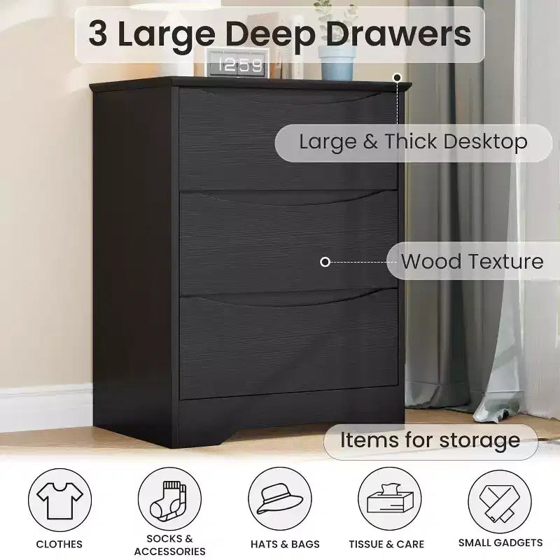 Commode en bois avec tiroirs, Armoire moderne haute avec rangement profond, Grande commode avec plateau large, pour Chambre, Salon, Bureau