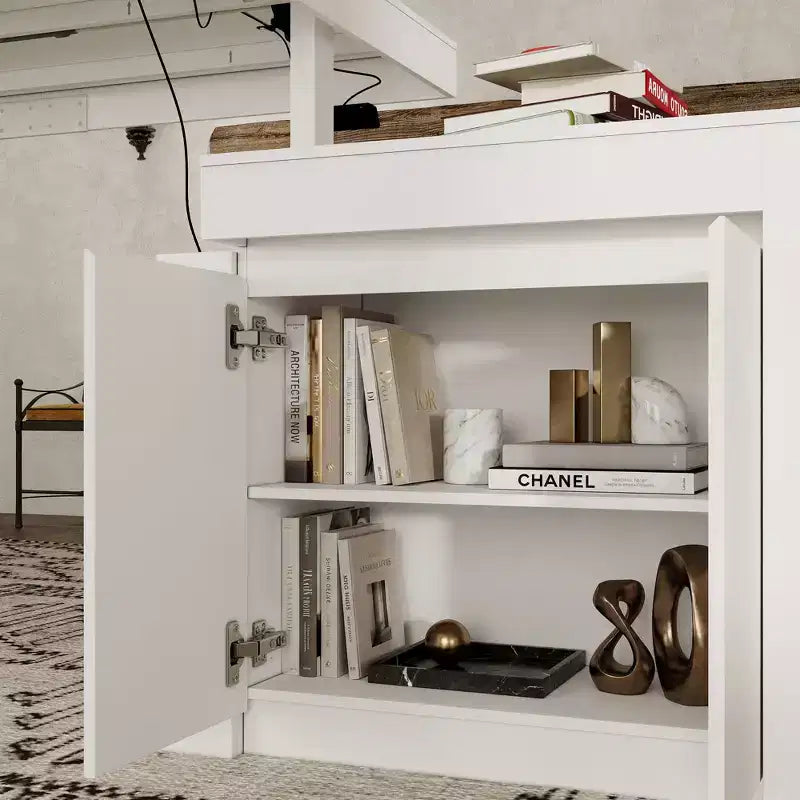 Famapy 110Bureau Debout Électrique Surdimensionné, Réglage de la Hauteur à 3 Mémoires, Table Multifonction Blanche pour Bureau à Domicile et Salle à Manger