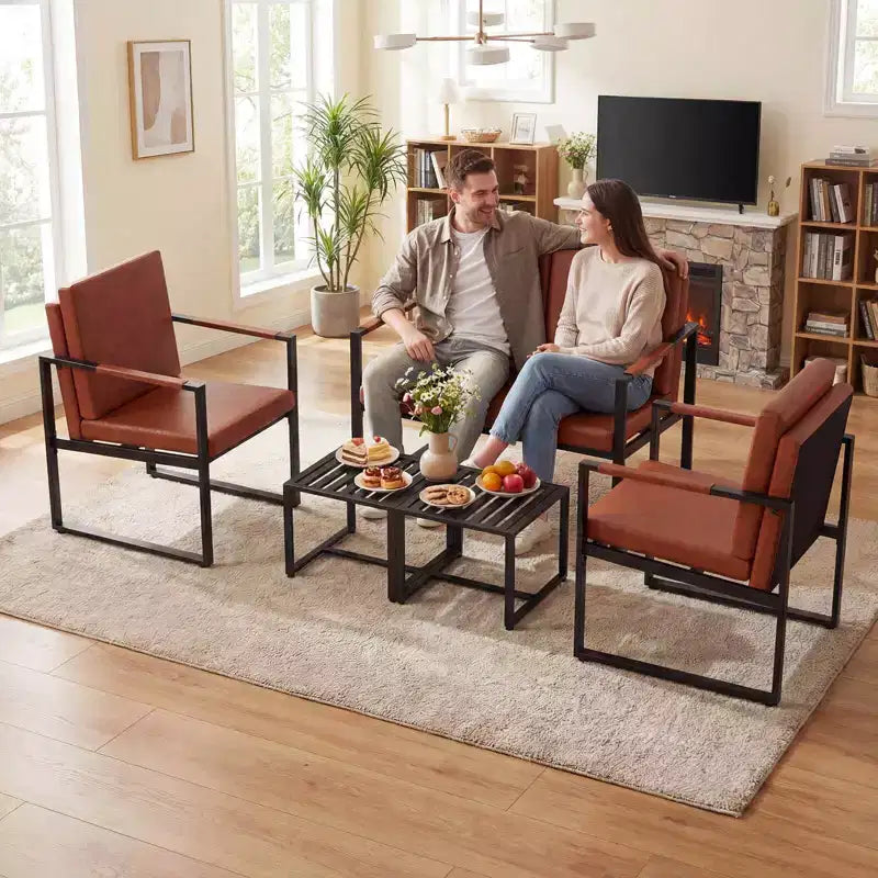 Tables d'appoint carrées Costway, lot de 2 tables basses en métal avec plateau à lattes, noires