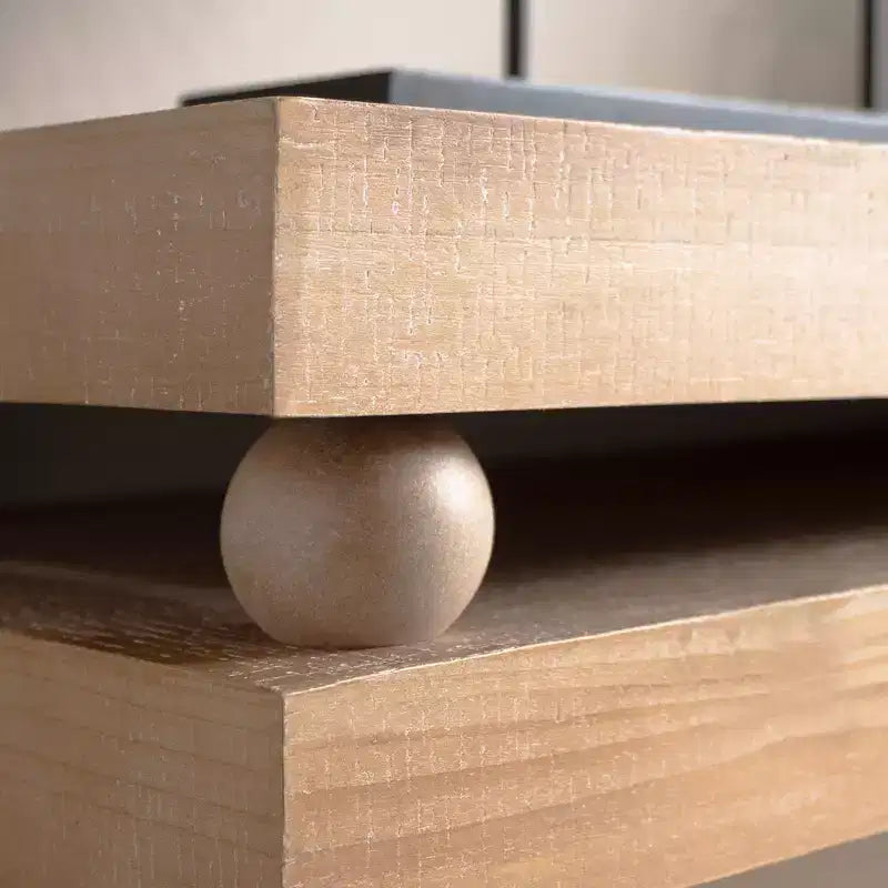 GDFStudio Yelena Table console moderne étroite et mince avec détails perlés