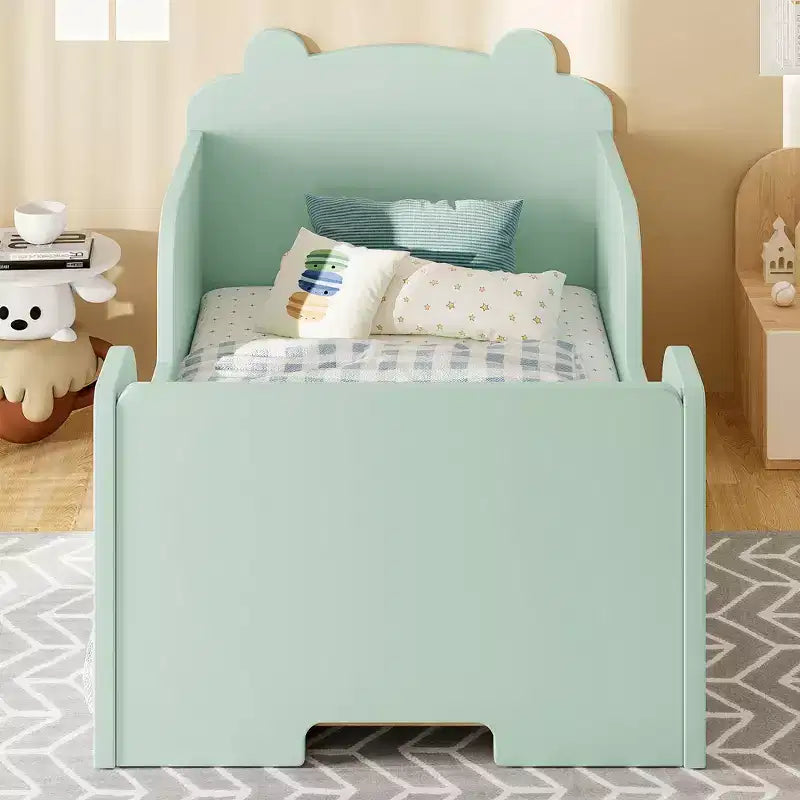 Lit de sol bébé GDFStudio Avery en bois en forme d'ours avec coins arrondis
