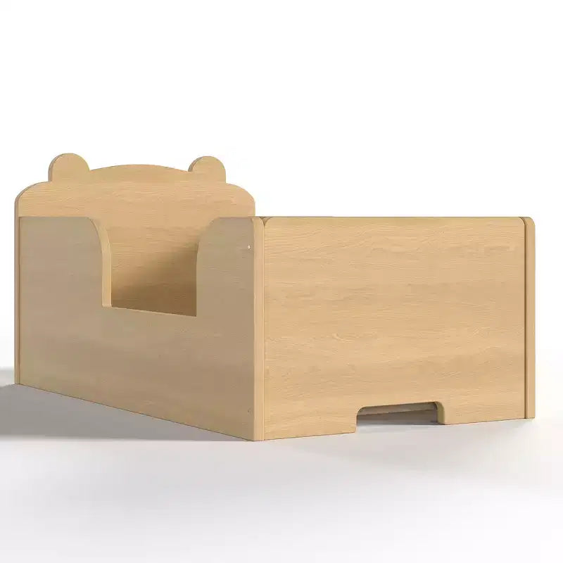 Lit de sol bébé GDFStudio Avery en bois en forme d'ours avec coins arrondis