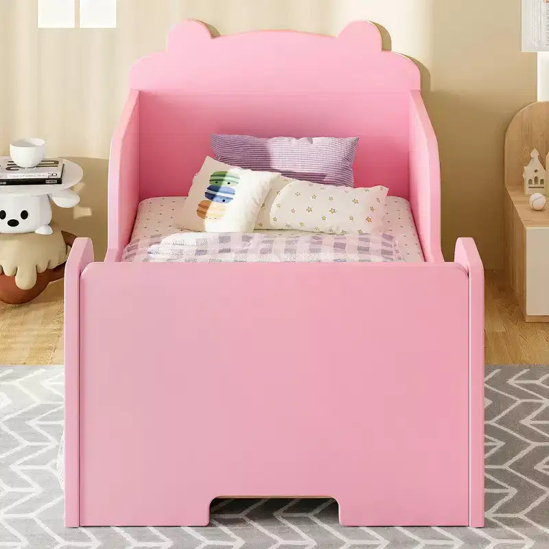 Lit de sol bébé GDFStudio Avery en bois en forme d'ours avec coins arrondis