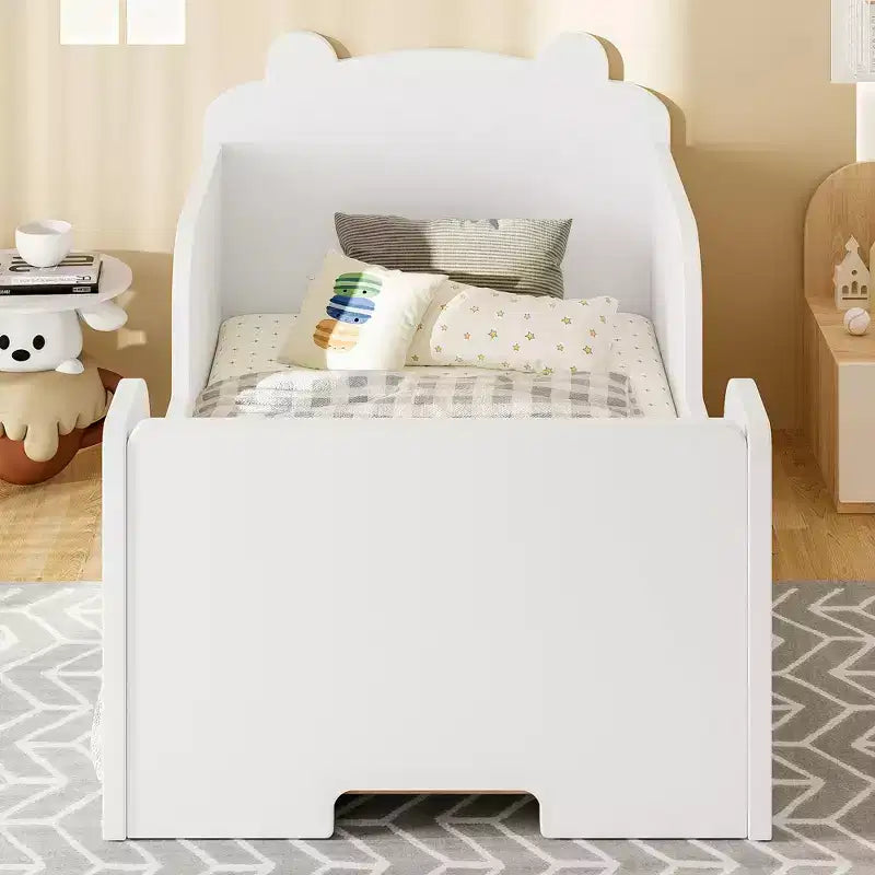Lit de sol bébé GDFStudio Avery en bois en forme d'ours avec coins arrondis