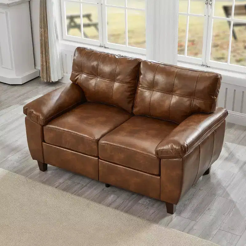 Causeuse capitonnée GDFStudio Lancaster 59 en similicuir avec rangement