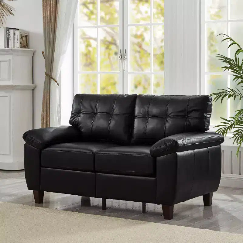 Causeuse capitonnée GDFStudio Lancaster 59 en similicuir avec rangement