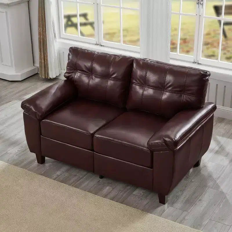 Causeuse capitonnée GDFStudio Lancaster 59 en similicuir avec rangement