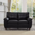 GDFStudio Lancaster 59 Faux Leather Upholstered Tufted Loveseat with Storage