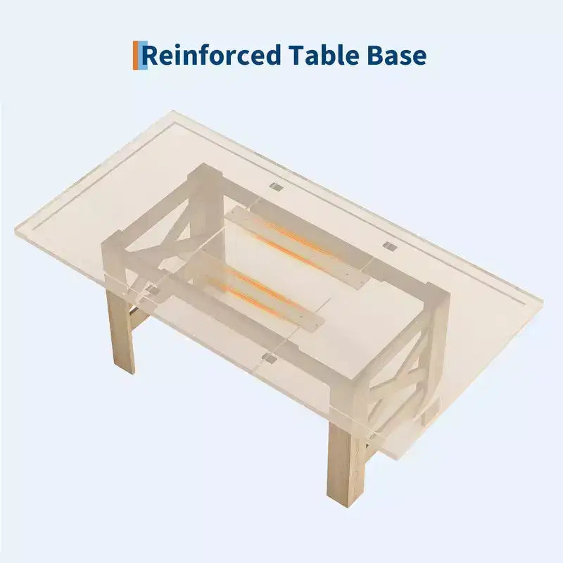 71 Grande Table de Salle à Manger de Ferme pour 6-8 Personnes, Table de Cuisine en Bois Style Grange avec Pieds Triangulaires Robustes, Plateau Épais Uniquement pour Salle à Manger et Bureau