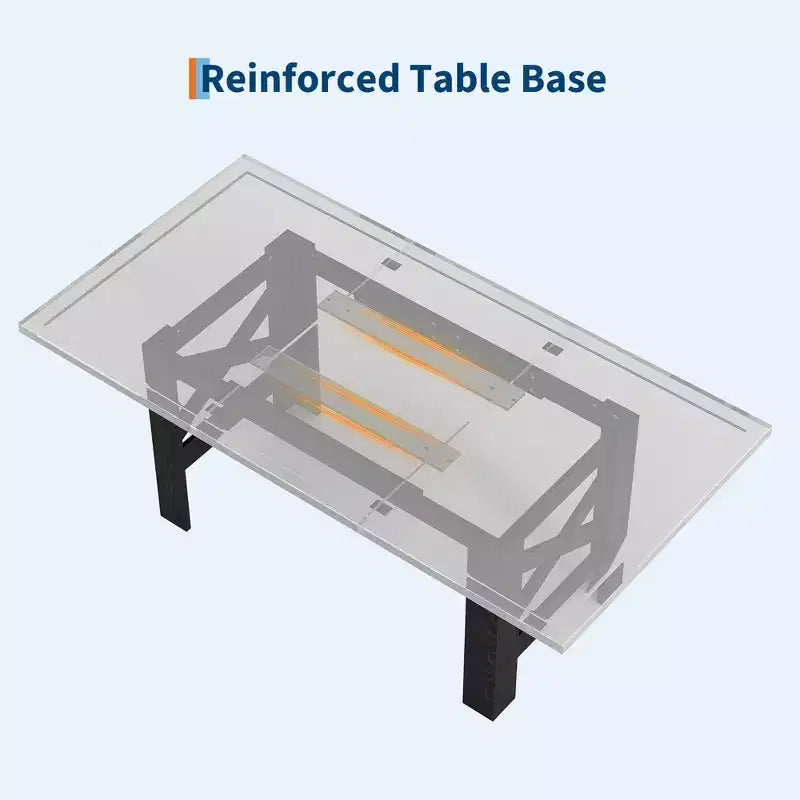71 Grande Table de Salle à Manger de Ferme pour 6-8 Personnes, Table de Cuisine en Bois Style Grange avec Pieds Triangulaires Robustes, Plateau Épais Uniquement pour Salle à Manger et Bureau