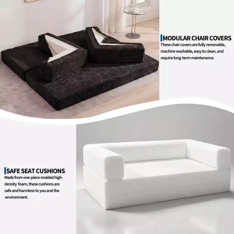 Canapé-lit 80.7, canapé-lit convertible 5 en 1, canapé-lit pliable en velours côtelé pour salon, chambre, appartement et dortoir