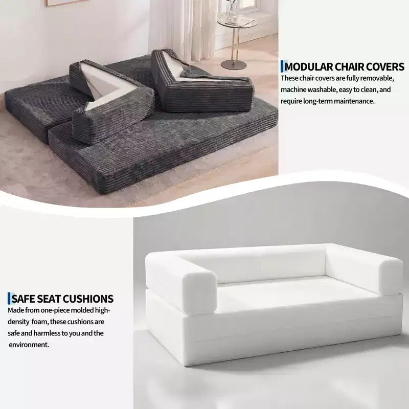 Canapé-lit 80.7, canapé-lit convertible 5 en 1, canapé-lit pliable en velours côtelé pour salon, chambre, appartement et dortoir