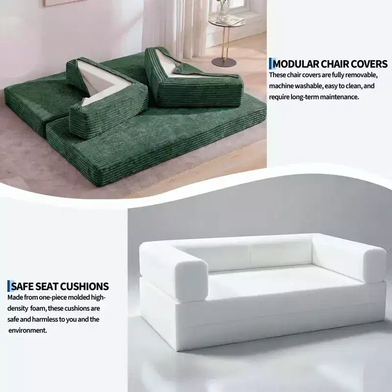 Canapé-lit 80.7, canapé-lit convertible 5 en 1, canapé-lit pliable en velours côtelé pour salon, chambre, appartement et dortoir