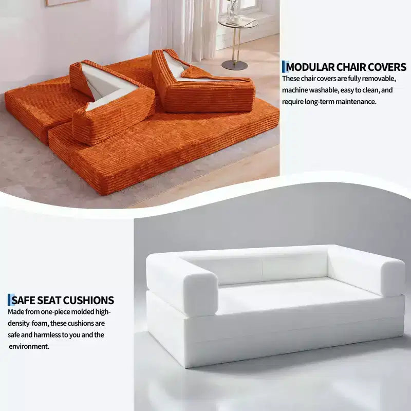 Canapé-lit 80.7, canapé-lit convertible 5 en 1, canapé-lit pliable en velours côtelé pour salon, chambre, appartement et dortoir