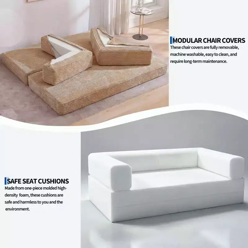 Canapé-lit 80.7, canapé-lit convertible 5 en 1, canapé-lit pliable en velours côtelé pour salon, chambre, appartement et dortoir