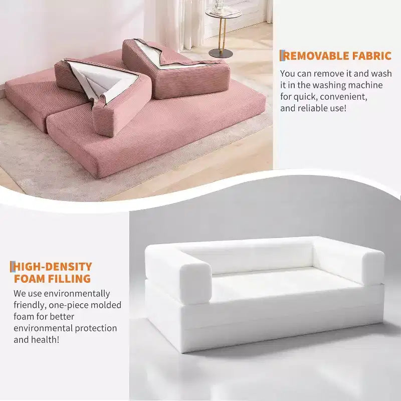 Canapé-lit convertible chaise longue, chaise pliante surdimensionnée de 200 cm avec oreiller, tissu micro-rayé pour salon, appartement, dortoir, chambre d'amis