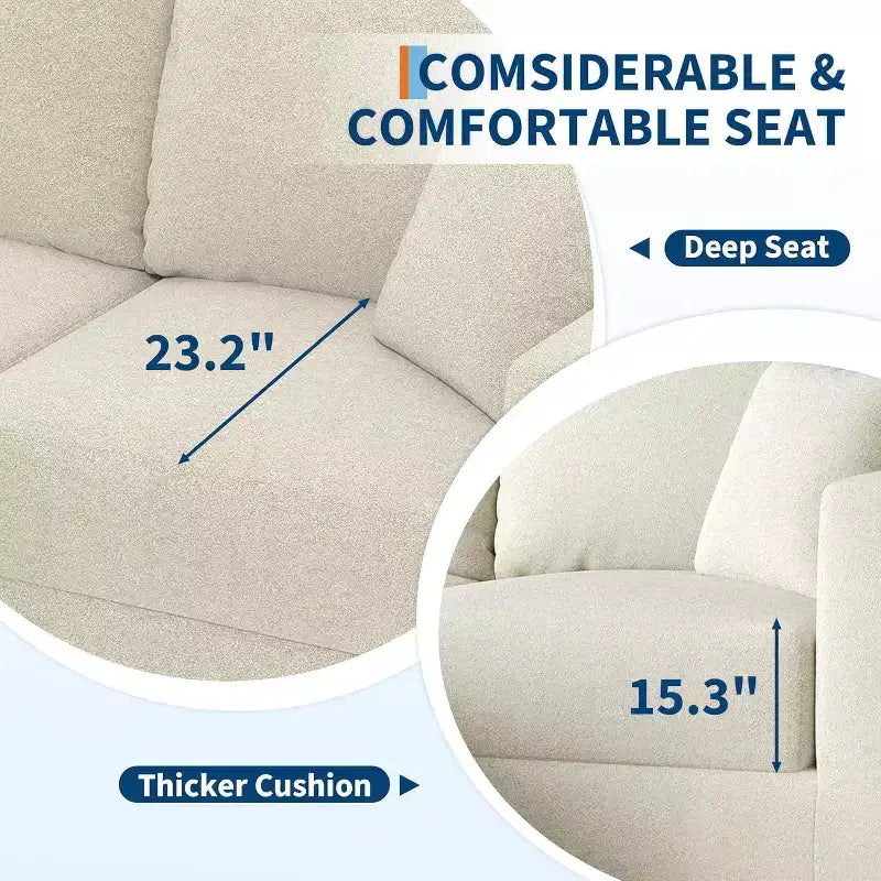 Canapé convertible modulaire de 203 cm, sans assemblage, en tissu moelleux, pour la maison, le salon