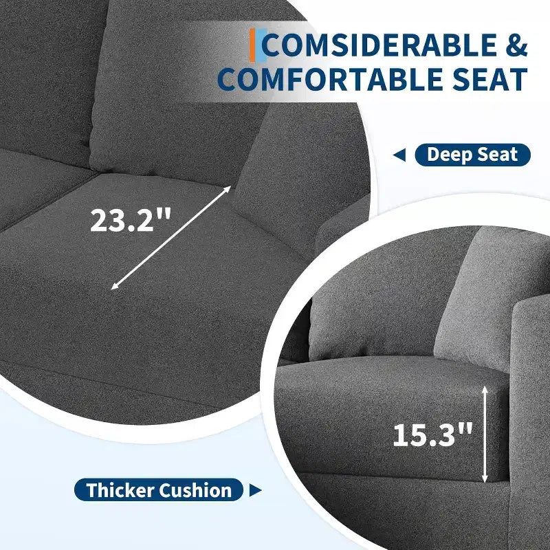 Canapé convertible modulaire de 203 cm, sans assemblage, en tissu moelleux, pour la maison, le salon
