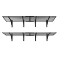 VEVOR 2-Tier Heavy Duty Wall Garage Shelving, 4 Pack 2 x 3 ft Steel Wall Mounted Shelving Unit, 24 x 72 Inch Per,1600 lbs Total Weight Capacity,Black