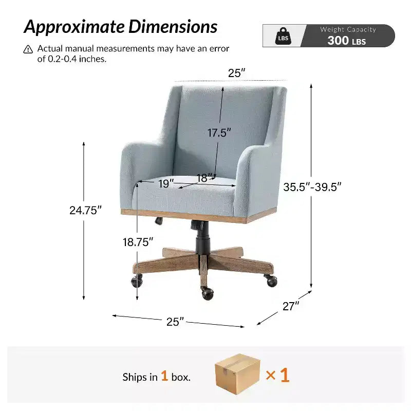 Chaise de bureau Merry avec hauteur réglable et accoudoirs incurvés|HULALA HOME