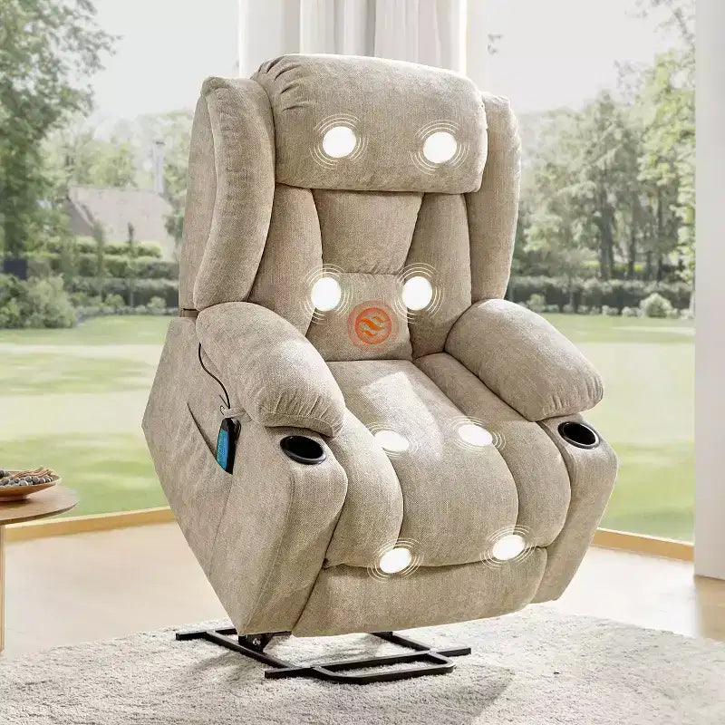 Fauteuil inclinable Rex Power Lift Assist|Hulala Home-BEIGE