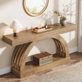 Lantine 63-Inch Entryway Table, 2-Tier Sofa Table Behind The Couch, Farmhouse Narrow Unique Arched Console for Hallway, Living Room, Foyer