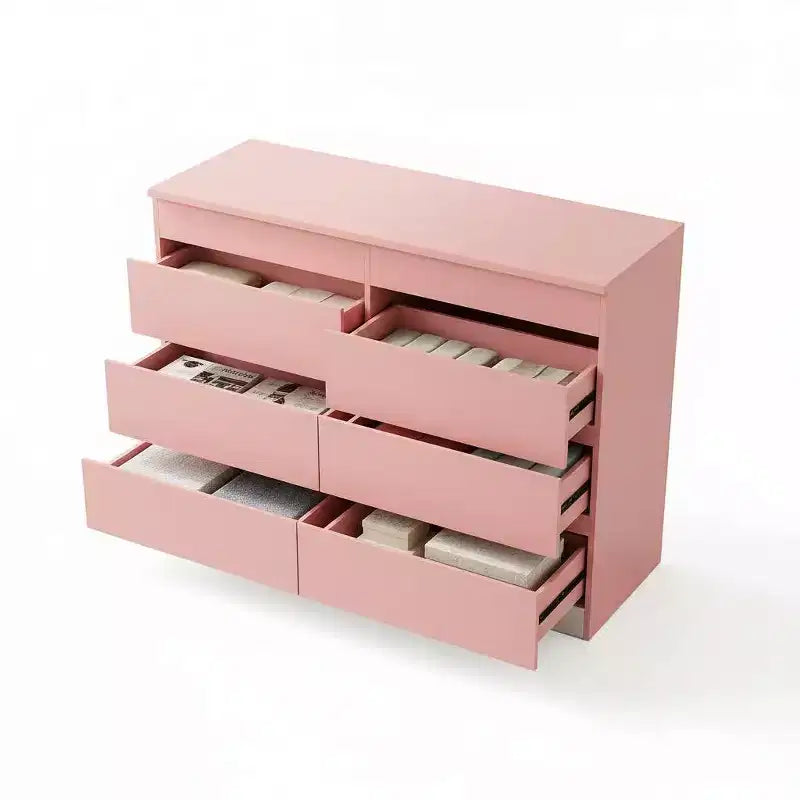 Commode à 6 tiroirs, commodes à 6 tiroirs pour le rangement des vêtements dans la chambre, commode double en bois