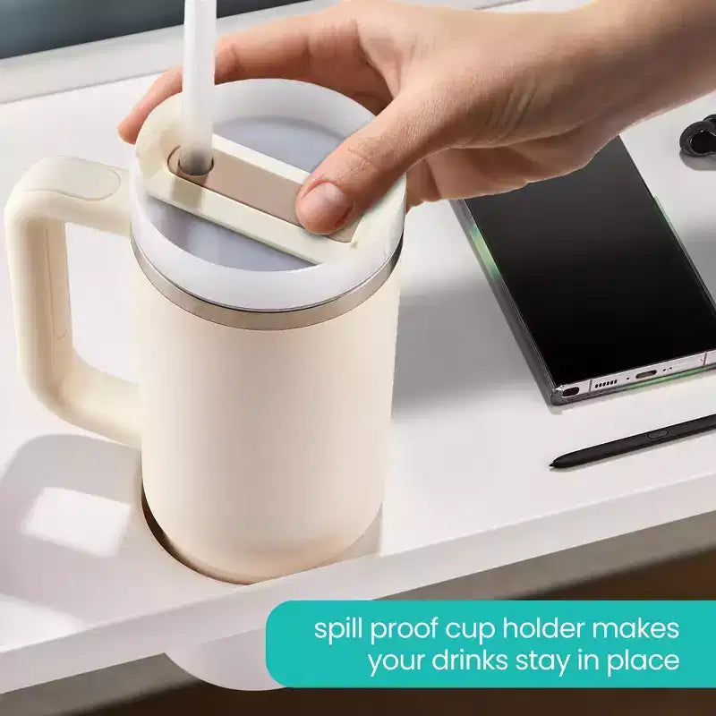 Modern Innovations Grande étagère de chevet, lot de 10, blanc, à clipser, avec porte-gobelet et passe-câbles pour dortoir universitaire, lit superposé, lit en hauteur