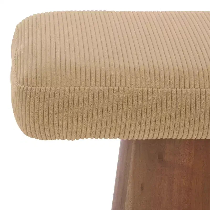 Tabouret Bennato avec piètement en bois - SFV5797 - Tan/Marron - Safavieh Couture
