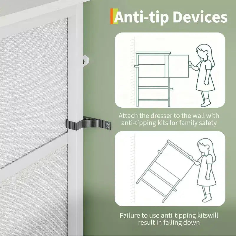 Meuble TV DobleePy 63 avec commode à 9 tiroirs, meuble TV pour téléviseurs de 55 à 70 pouces, meuble de rangement en tissu pour salon et chambre, cadre en métal